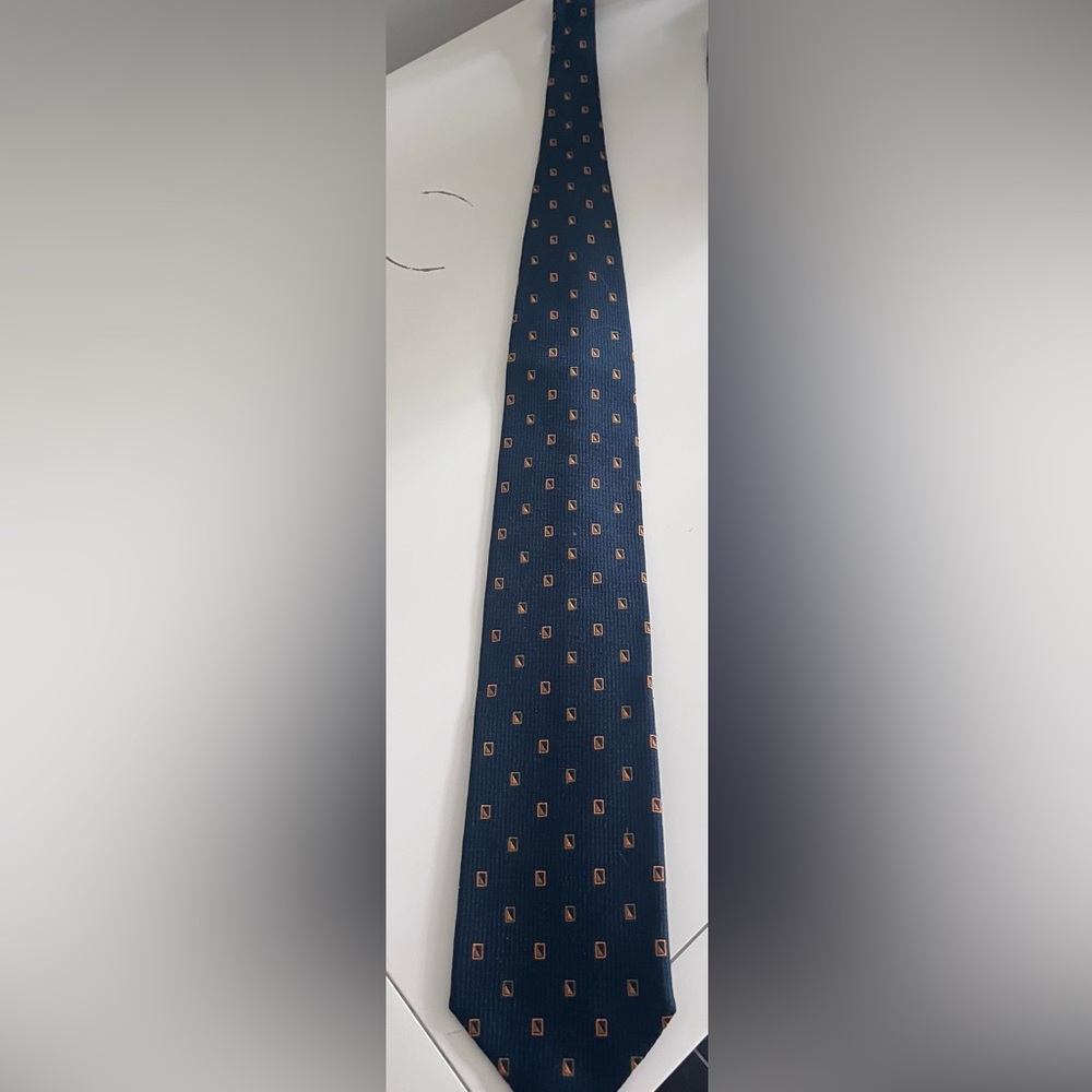 Ermenegildo Zegna Blue and Orange Silk Tie